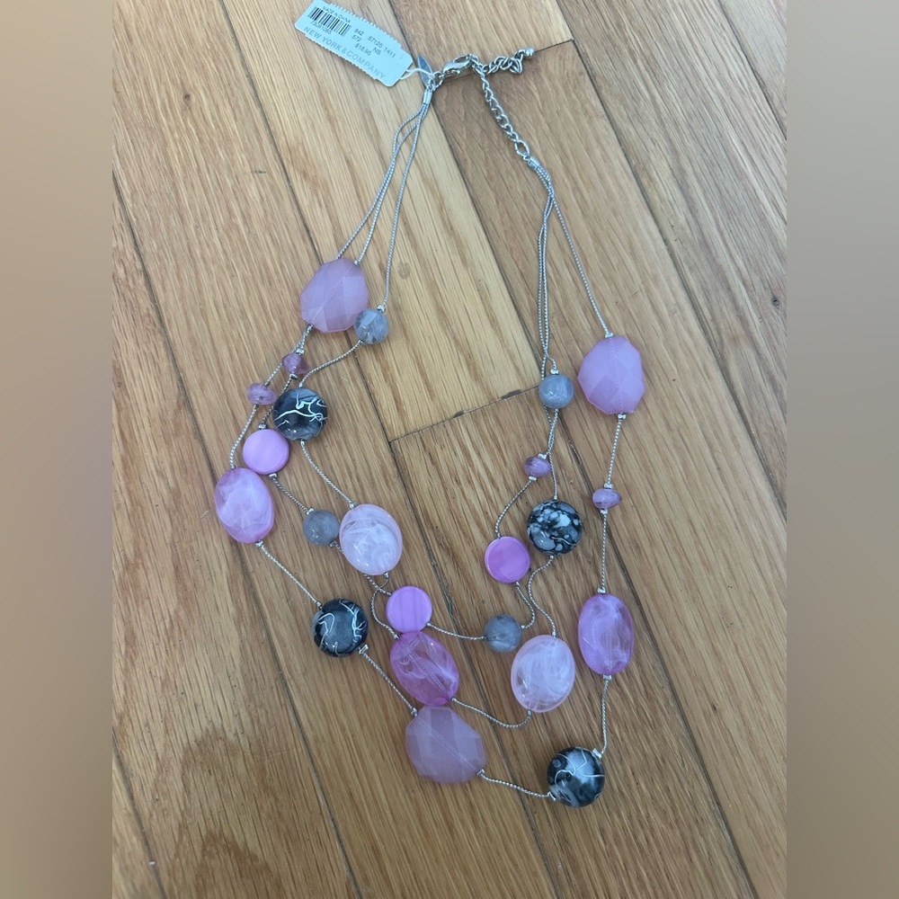 New York and Company Elegant Purple and Black Multi-Strand Necklace